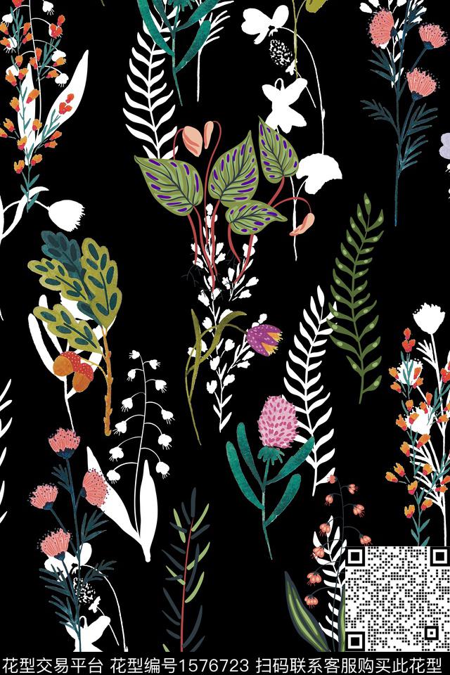 热带华亿平台植物年轻时尚传统印花华亿平台下载（图片编号: 1576723） - 瓦栏（Walan）
