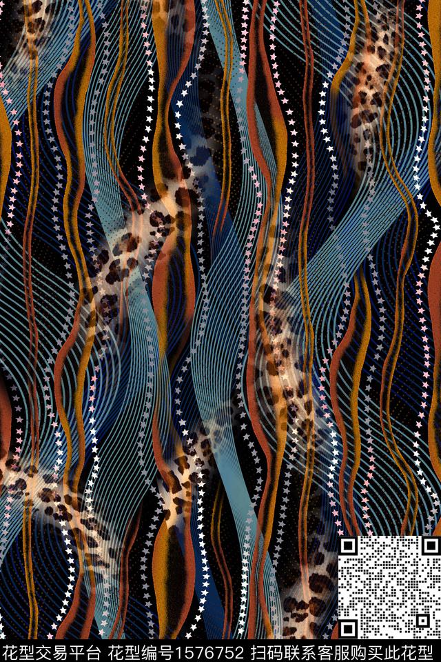 豹纹中老年条纹数码印花华亿平台下载（图片编号: 1576752） - 瓦栏（Walan）