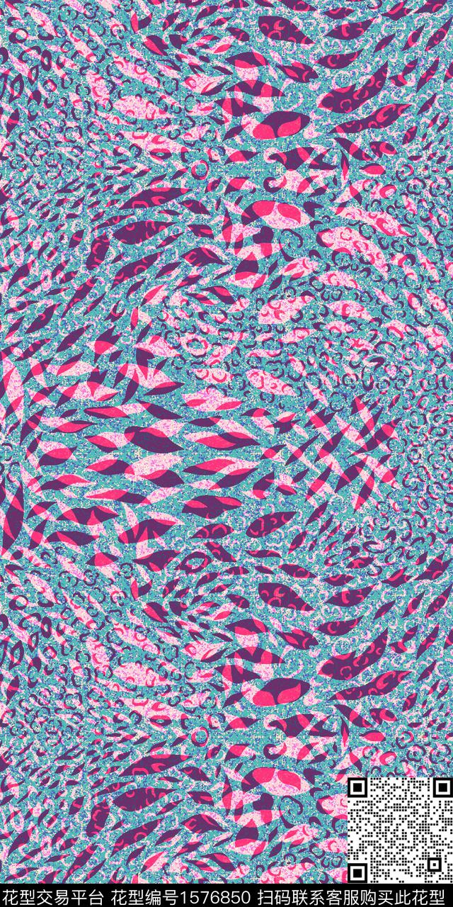 抽象纹理波点数码印花华亿平台下载（图片编号: 1576850） - 瓦栏（Walan）