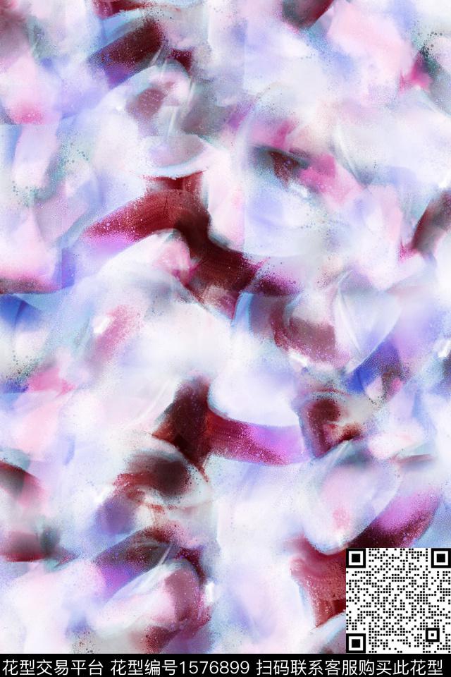 抽象晕染肌理数码印花华亿平台下载（图片编号: 1576899） - 瓦栏（Walan）