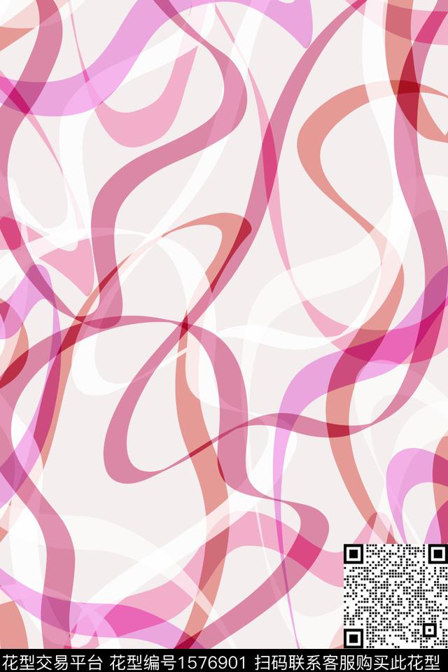 条纹抽象线条数码印花华亿平台下载（图片编号: 1576901） - 瓦栏（Walan）