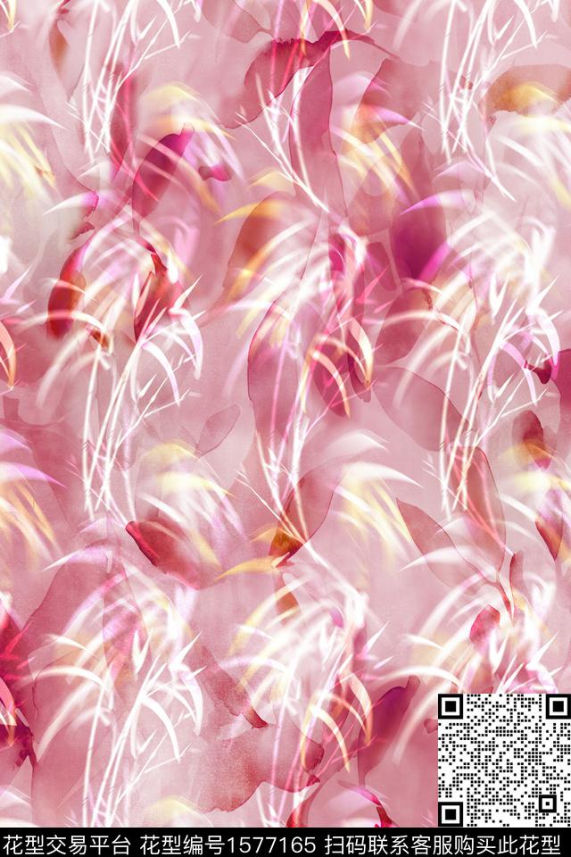 水彩抽象数码印花华亿平台下载（图片编号: 1577165） - 瓦栏（Walan）