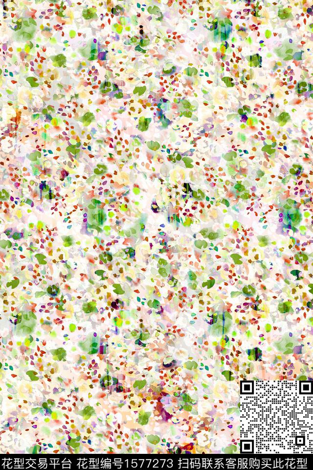 水彩碎片抽象数码印花华亿平台下载（图片编号: 1577273） - 瓦栏（Walan）