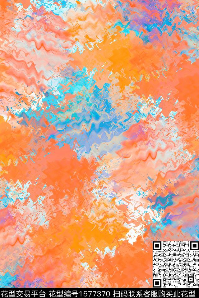 抽象肌理水彩数码印花华亿平台下载（图片编号: 1577370） - 瓦栏（Walan）