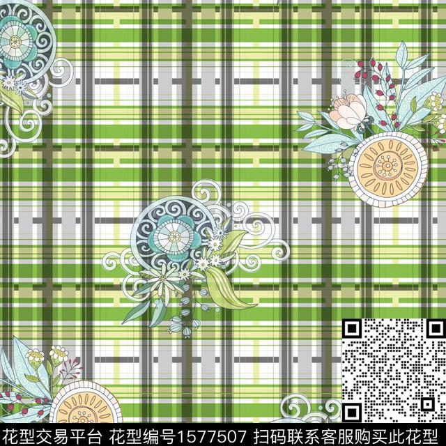 花卉民族风休闲数码印花华亿平台下载（图片编号: 1577507） - 瓦栏（Walan）