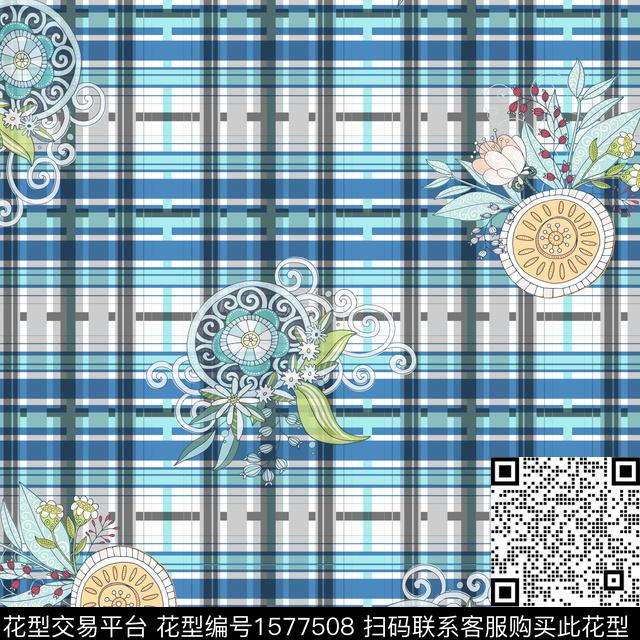 花卉民族风休闲数码印花华亿平台下载（图片编号: 1577508） - 瓦栏（Walan）