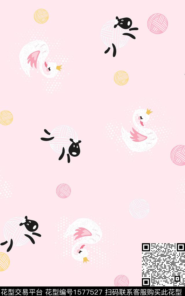 趣味动物童装传统印花华亿平台下载（图片编号: 1577527） - 瓦栏（Walan）