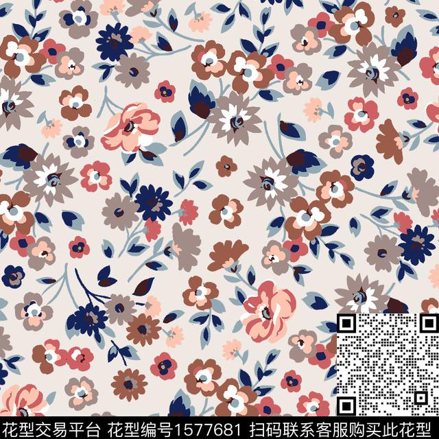 花卉小碎花复古小花传统印花华亿平台下载（图片编号: 1577681） - 瓦栏（Walan）