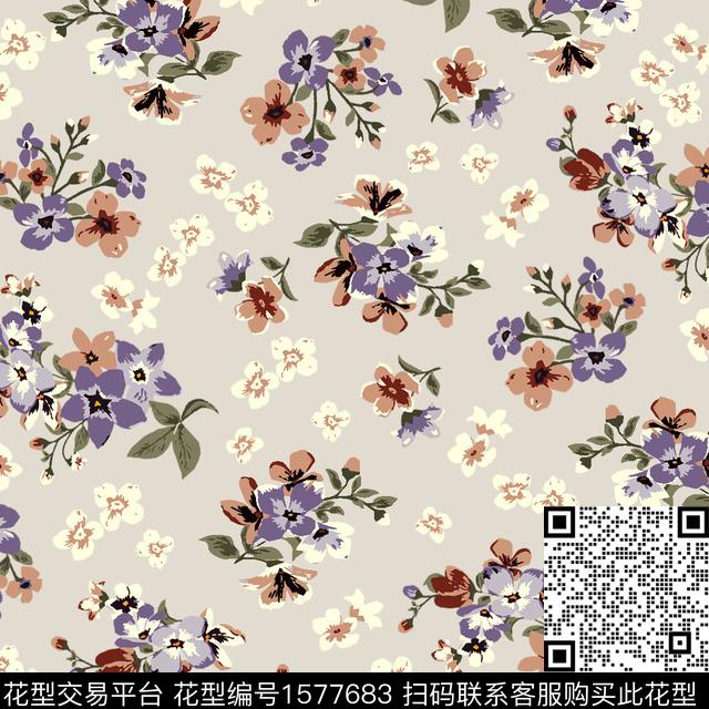 花卉小碎花复古小花传统印花华亿平台下载（图片编号: 1577683） - 瓦栏（Walan）