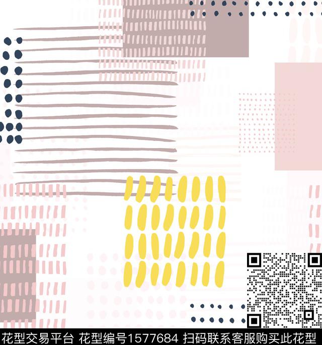 线条几何年轻女装传统印花华亿平台下载（图片编号: 1577684） - 瓦栏（Walan）