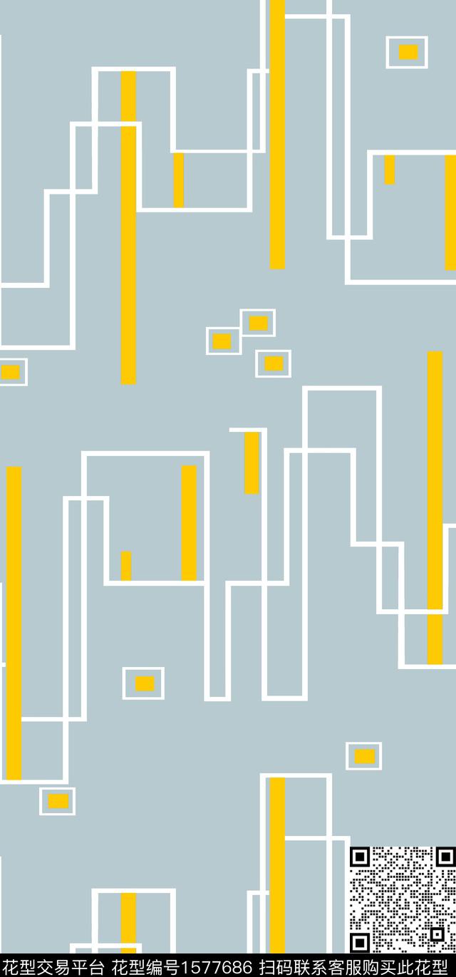 线条几何年轻女装传统印花华亿平台下载（图片编号: 1577686） - 瓦栏（Walan）