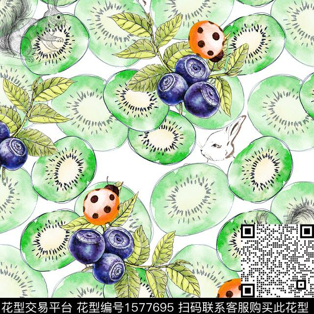 兔子松鼠昆虫数码印花华亿平台下载（图片编号: 1577695） - 瓦栏（Walan）