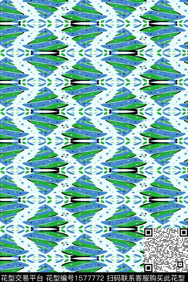 波点连续传统印花华亿平台下载（图片编号: 1577772） - 瓦栏（Walan）