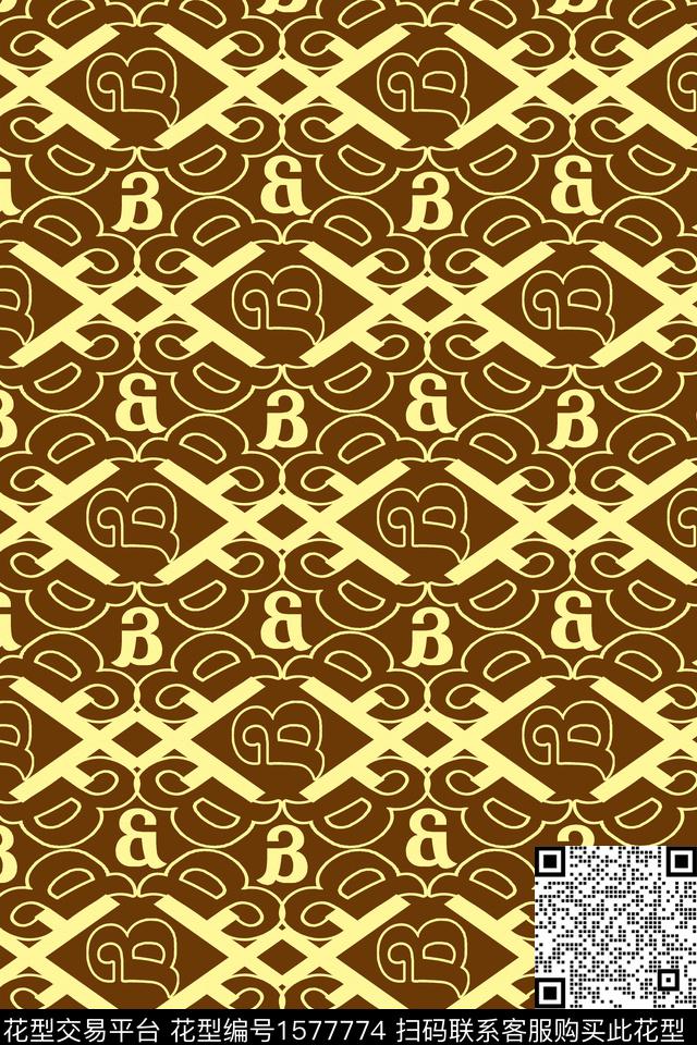 字母连续传统印花华亿平台下载（图片编号: 1577774） - 瓦栏（Walan）