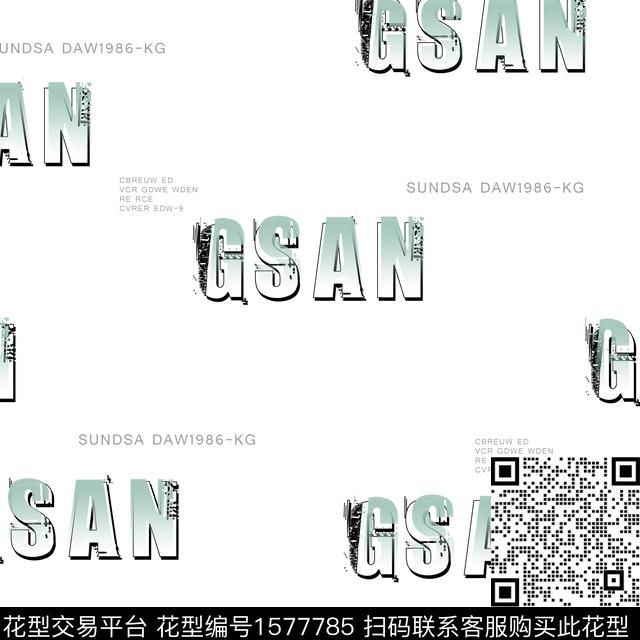 趣味男装字母数码印花华亿平台下载（图片编号: 1577785） - 瓦栏（Walan）