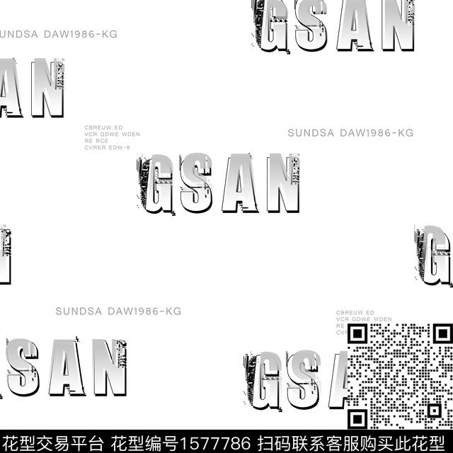 几何男装黑白华亿平台抽象男装数码印花华亿平台下载（图片编号: 1577786） - 瓦栏（Walan）