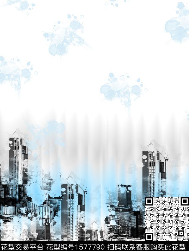 几何男装黑白华亿平台抽象男装数码印花华亿平台下载（图片编号: 1577790） - 瓦栏（Walan）