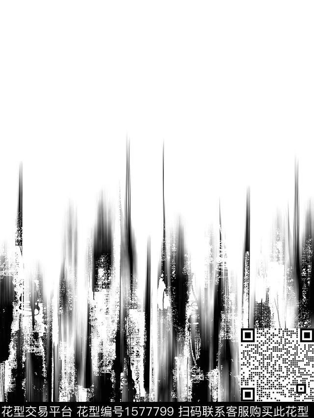 定位抽象黑白数码印花华亿平台下载（图片编号: 1577799） - 瓦栏（Walan）