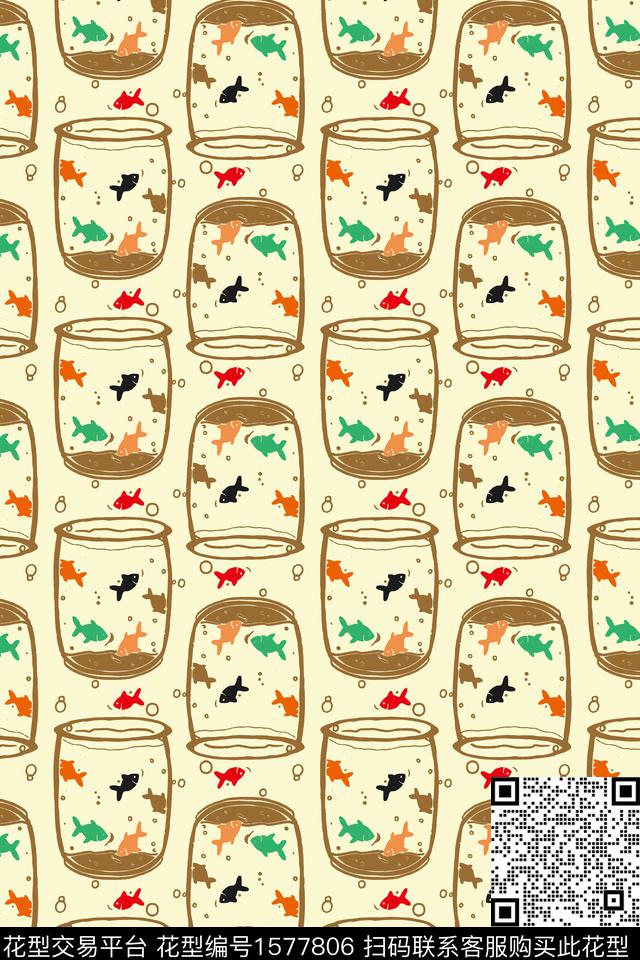 趣味鱼鱼缸传统印花华亿平台下载（图片编号: 1577806） - 瓦栏（Walan）