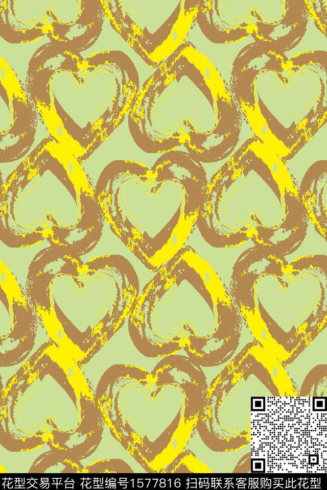 趣味爱心肌理传统印花华亿平台下载（图片编号: 1577816） - 瓦栏（Walan）