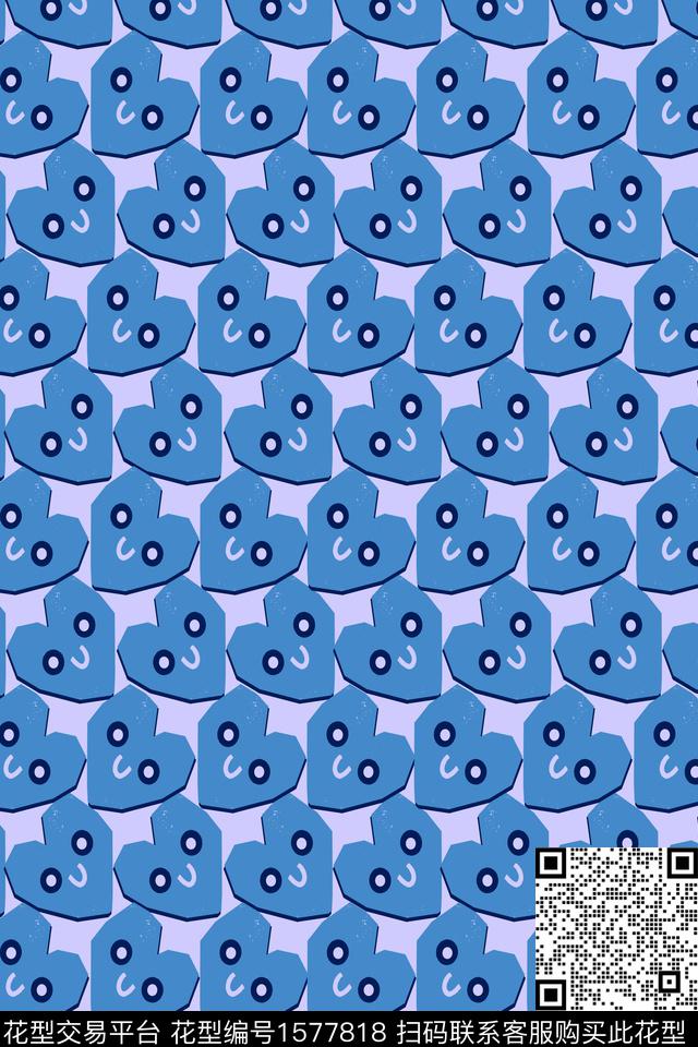 趣味爱心笑脸传统印花华亿平台下载（图片编号: 1577818） - 瓦栏（Walan）