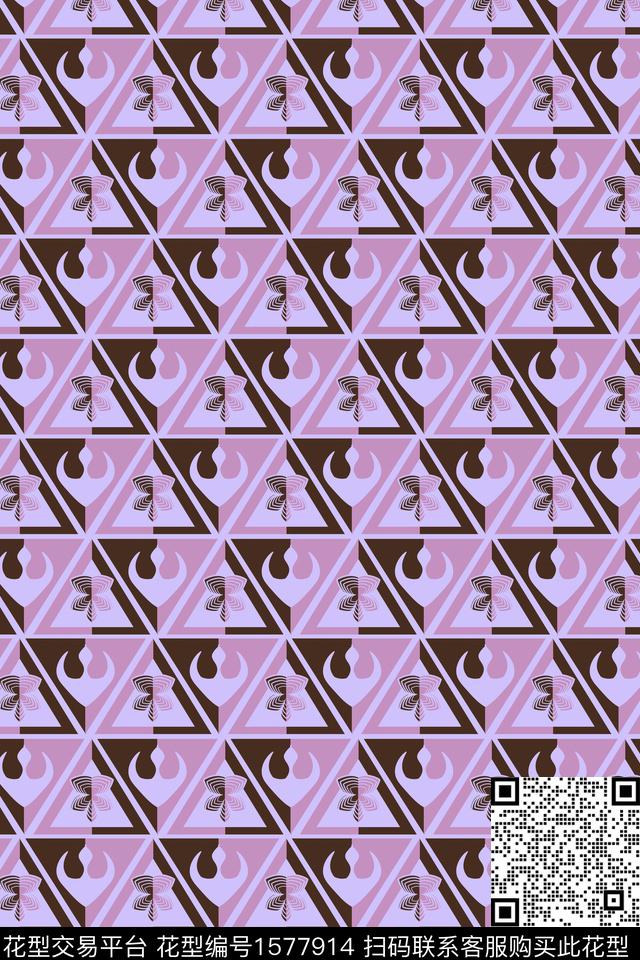 几何剪纸连续传统印花华亿平台下载（图片编号: 1577914） - 瓦栏（Walan）