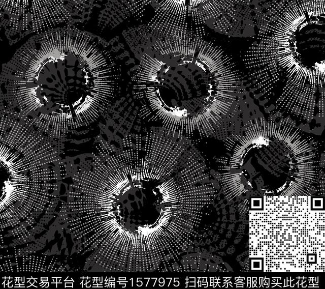 黑白华亿平台波点单色数码印花华亿平台下载（图片编号: 1577975） - 瓦栏（Walan）