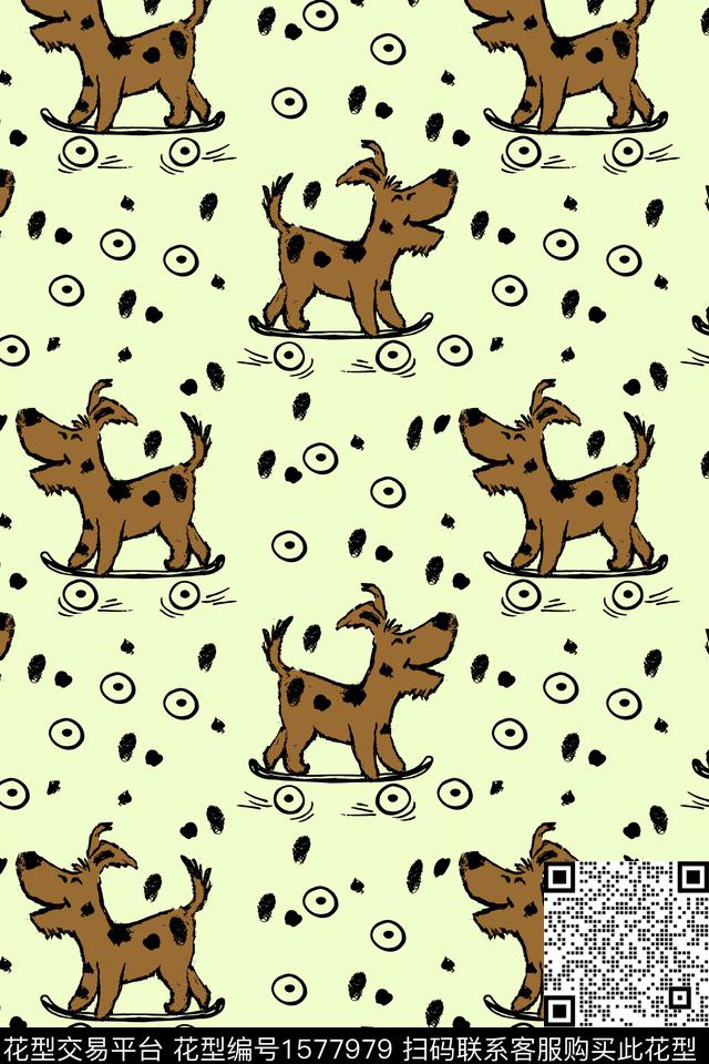 趣味动物滑板传统印花华亿平台下载（图片编号: 1577979） - 瓦栏（Walan）