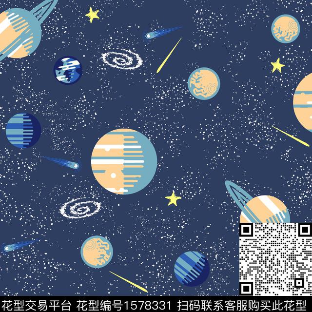 趣味宇宙童装传统印花华亿平台下载（图片编号: 1578331） - 瓦栏（Walan）