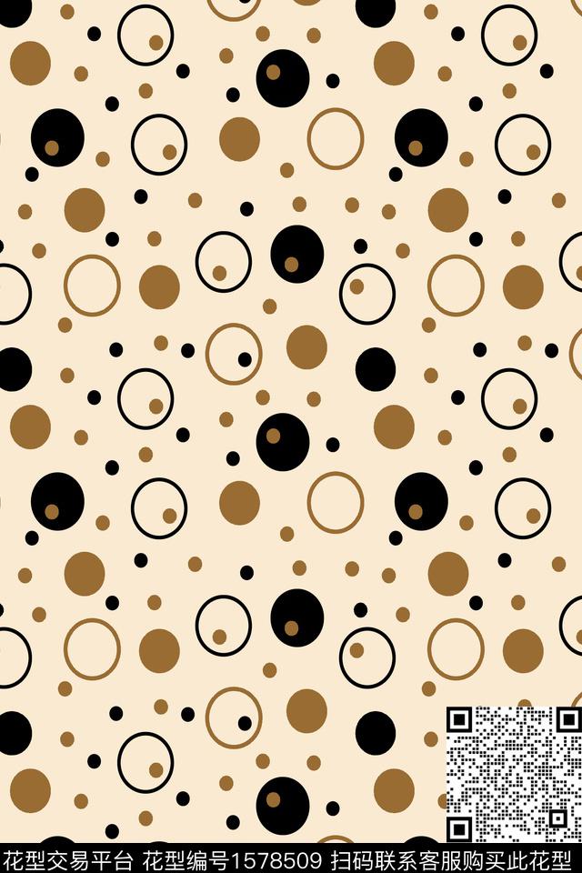波点几何圆传统印花华亿平台下载（图片编号: 1578509） - 瓦栏（Walan）