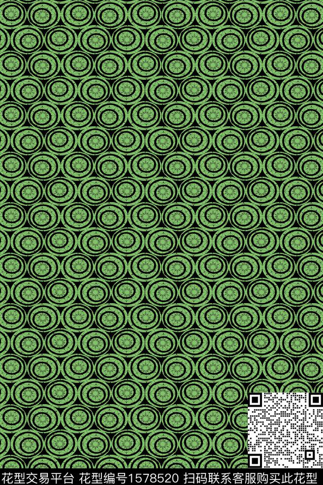 几何网状圆数码印花华亿平台下载（图片编号: 1578520） - 瓦栏（Walan）