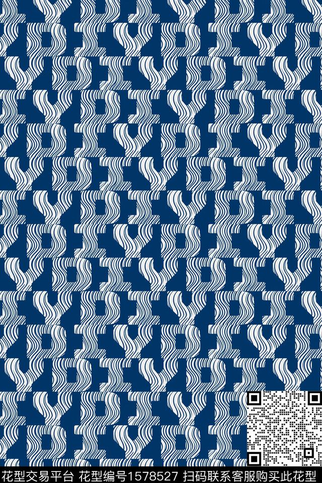 休闲字母条纹数码印花华亿平台下载（图片编号: 1578527） - 瓦栏（Walan）