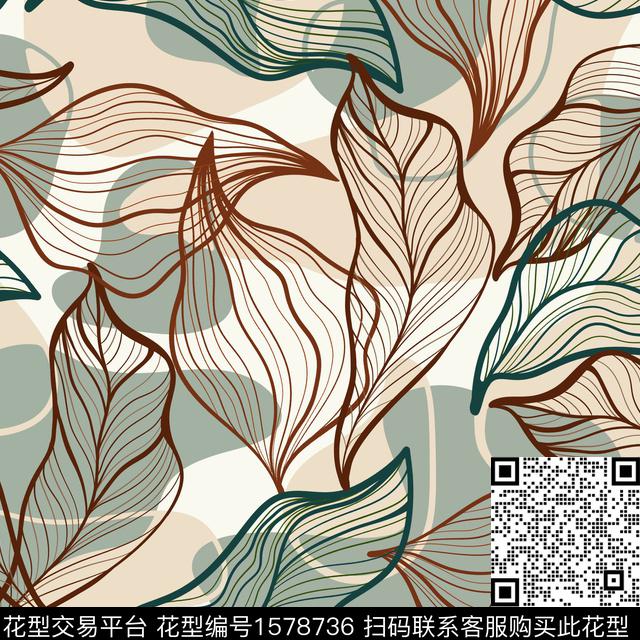 抽象色块线条传统印花华亿平台下载（图片编号: 1578736） - 瓦栏（Walan）