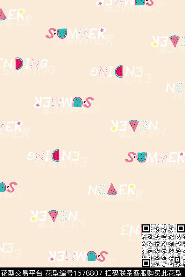趣味童装西瓜数码印花华亿平台下载（图片编号: 1578807） - 瓦栏（Walan）