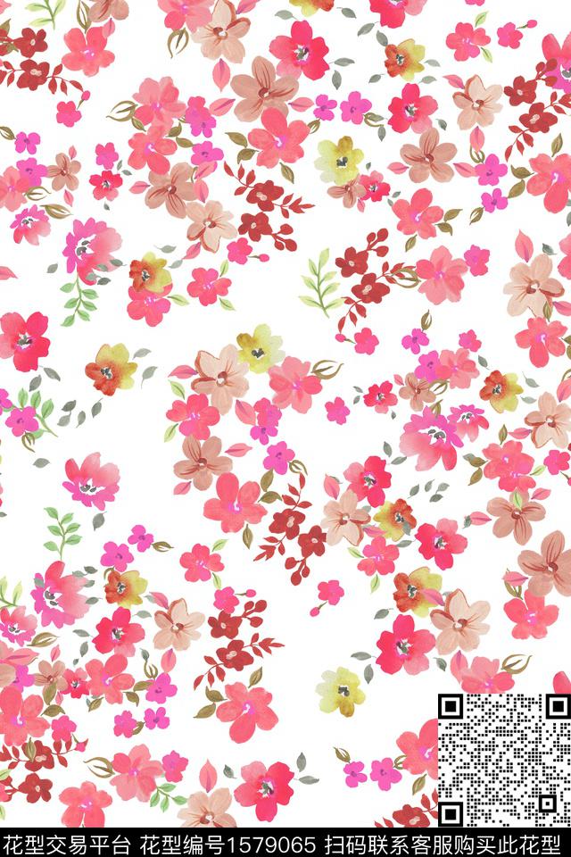 花卉小碎花年轻女装数码印花华亿平台下载（图片编号: 1579065） - 瓦栏（Walan）