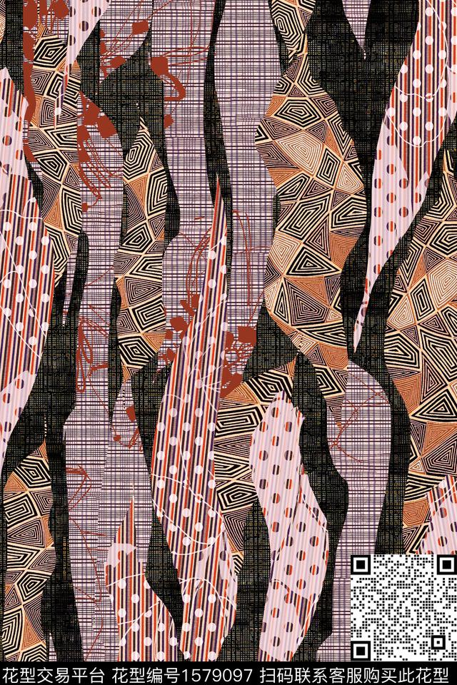 中老年波点几何数码印花华亿平台下载（图片编号: 1579097） - 瓦栏（Walan）