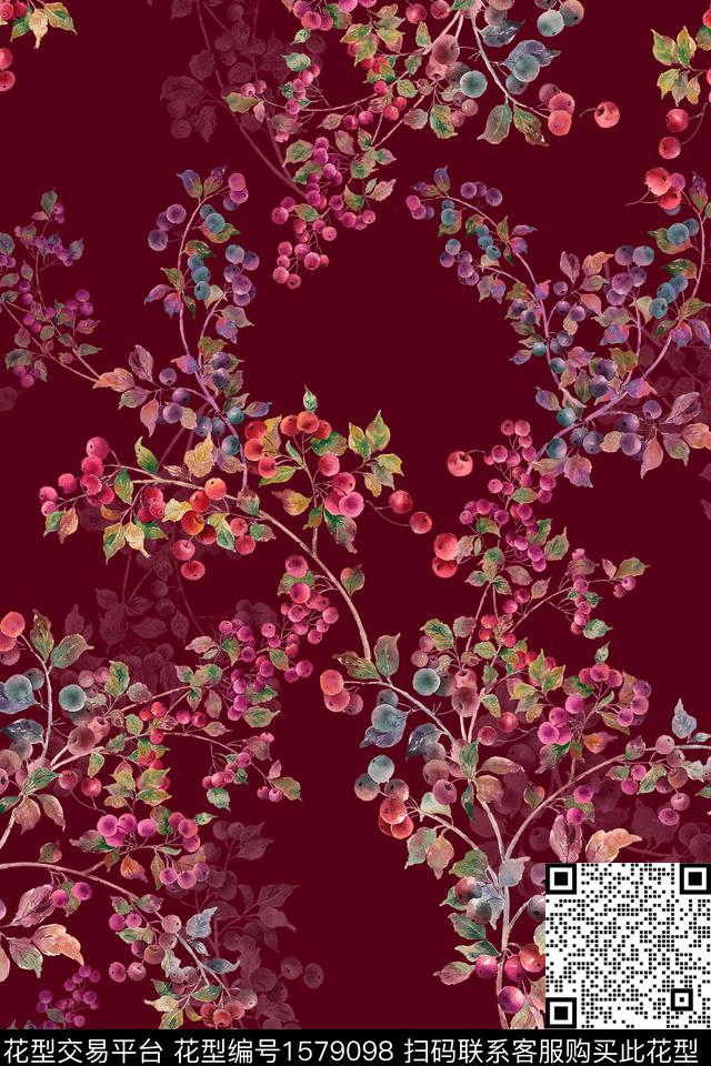 影花植物中老年数码印花华亿平台下载（图片编号: 1579098） - 瓦栏（Walan）