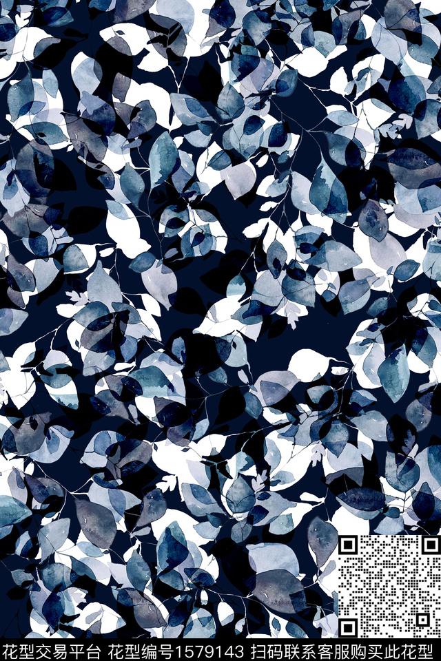 水彩抽象黑底花卉数码印花华亿平台下载（图片编号: 1579143） - 瓦栏（Walan）
