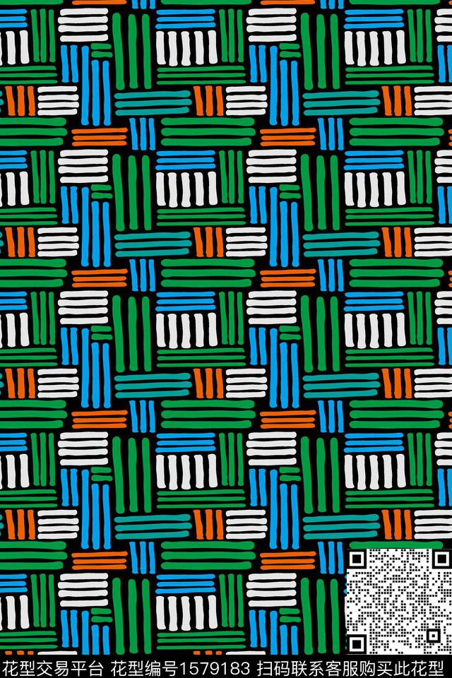 编织条纹拼色传统印花华亿平台下载（图片编号: 1579183） - 瓦栏（Walan）
