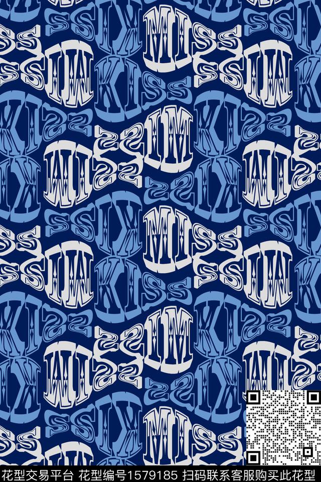 字母趣味休闲数码印花华亿平台下载（图片编号: 1579185） - 瓦栏（Walan）