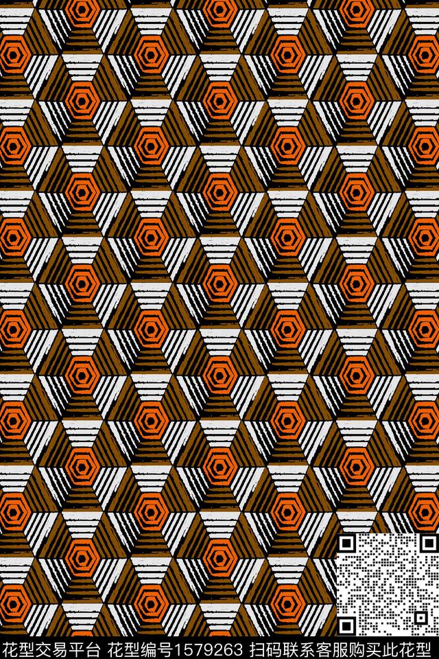六边形几何条纹数码印花华亿平台下载（图片编号: 1579263） - 瓦栏（Walan）