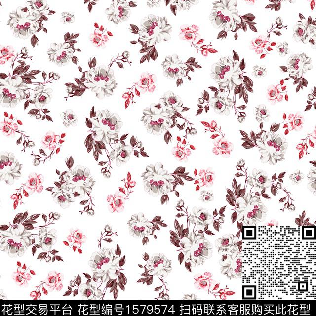 花卉小碎花年轻女装数码印花华亿平台下载（图片编号: 1579574） - 瓦栏（Walan）