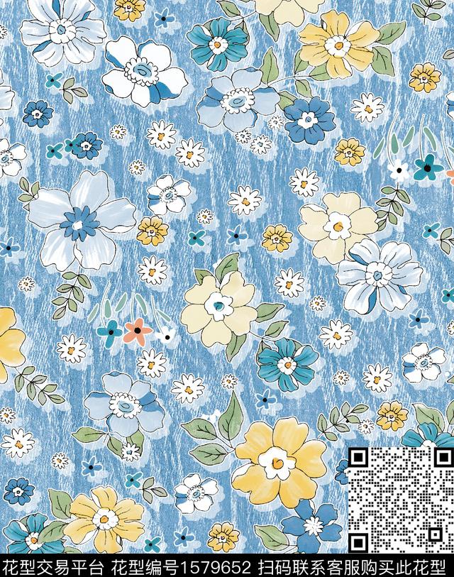 花卉小碎花底纹数码印花华亿平台下载（图片编号: 1579652） - 瓦栏（Walan）