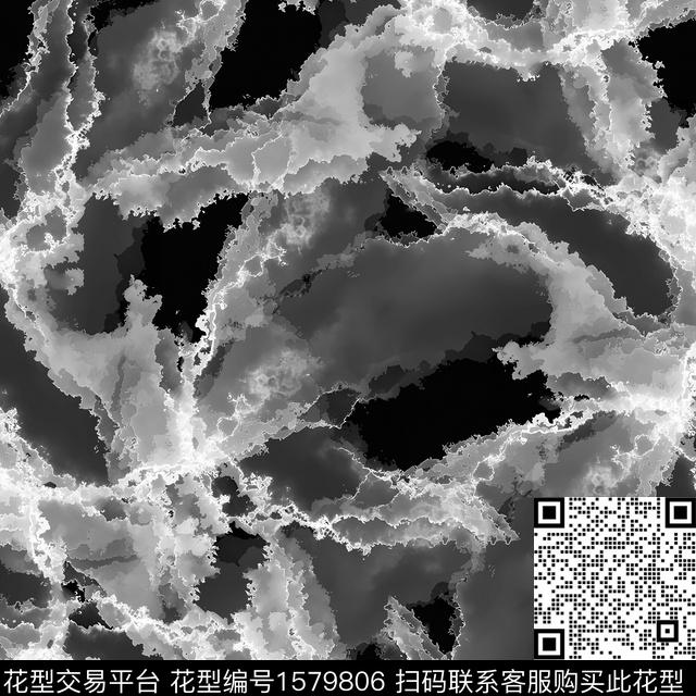 扎染华亿平台几何男装黑白华亿平台传统印花华亿平台下载（图片编号: 1579806） - 瓦栏（Walan）