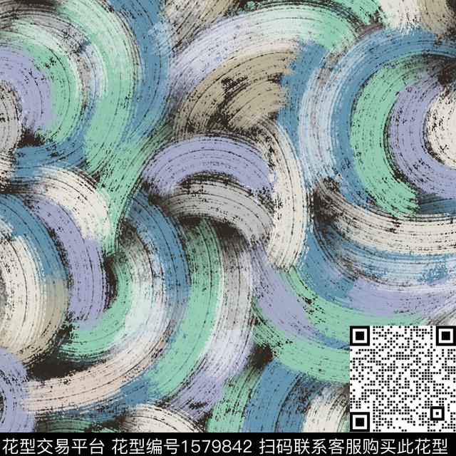 笔触抽象数码印花华亿平台下载（图片编号: 1579842） - 瓦栏（Walan）