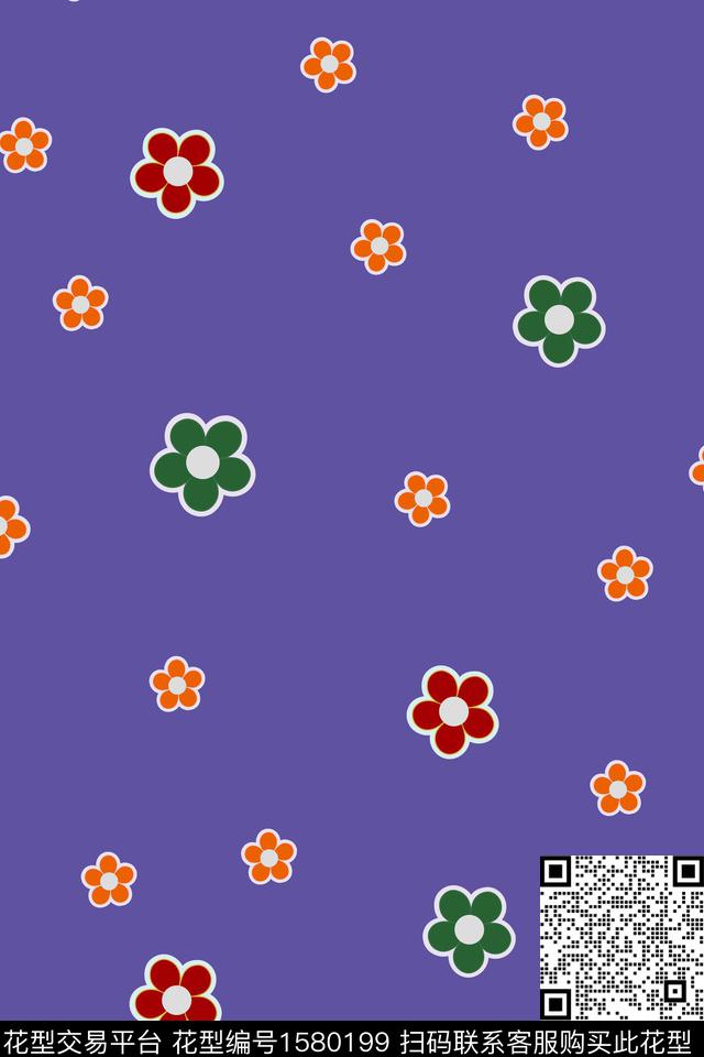 小碎花花卉平面花卉传统印花华亿平台下载（图片编号: 1580199） - 瓦栏（Walan）