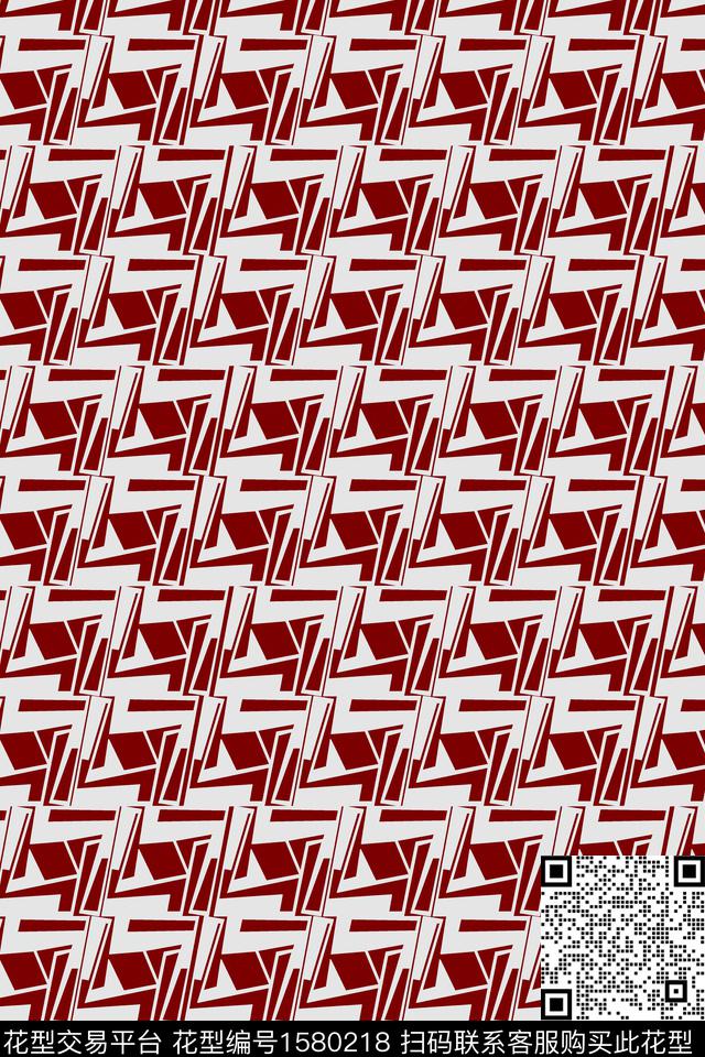 几何连续传统印花华亿平台下载（图片编号: 1580218） - 瓦栏（Walan）