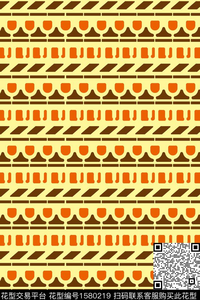 民族风几何条纹传统印花华亿平台下载（图片编号: 1580219） - 瓦栏（Walan）