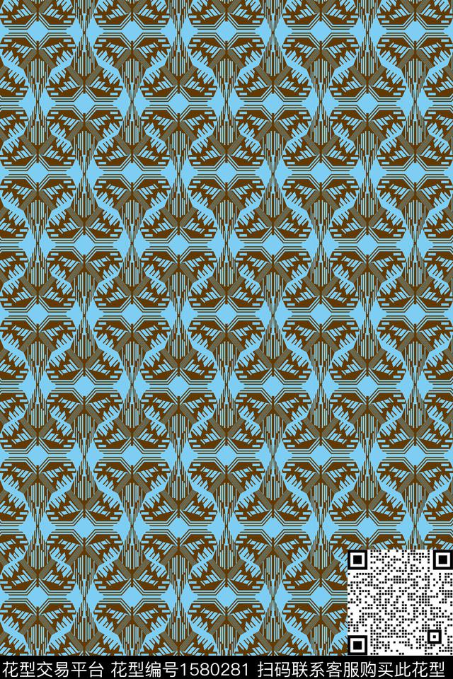 连续几何符号传统印花华亿平台下载（图片编号: 1580281） - 瓦栏（Walan）
