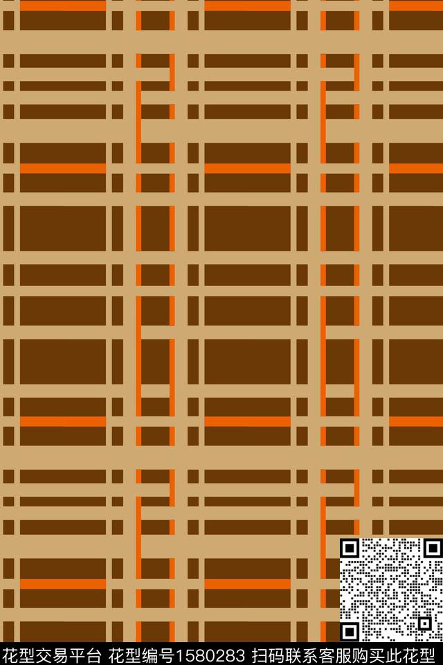 格子传统印花华亿平台下载（图片编号: 1580283） - 瓦栏（Walan）